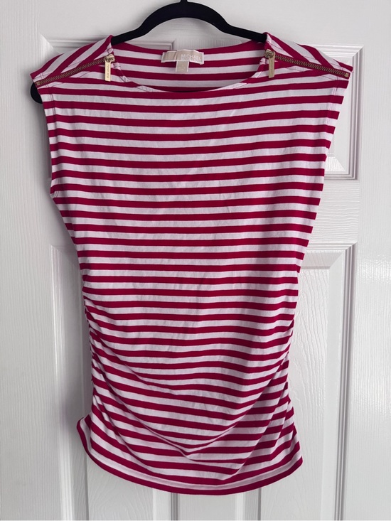 Michael Kors Tops - Michael Kors Red and White Striped Sleeveless Americana Cape Cod Summer Tank Top